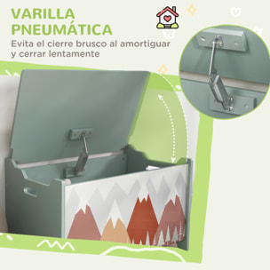 Cajas de Almacenamiento Cajas de Juguetes para Niños de 3 a 8 Años con 2 Asas y Estampado de Osos Carga 20 kg para Libros Ropas en Dormitorio Salón Comedor 60x37x39 cm Verde