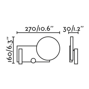 KLEE Lampe applique droite noir avec lecteur