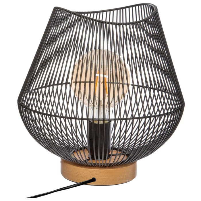 Lampe filaire "Jena" métal noir H28cm