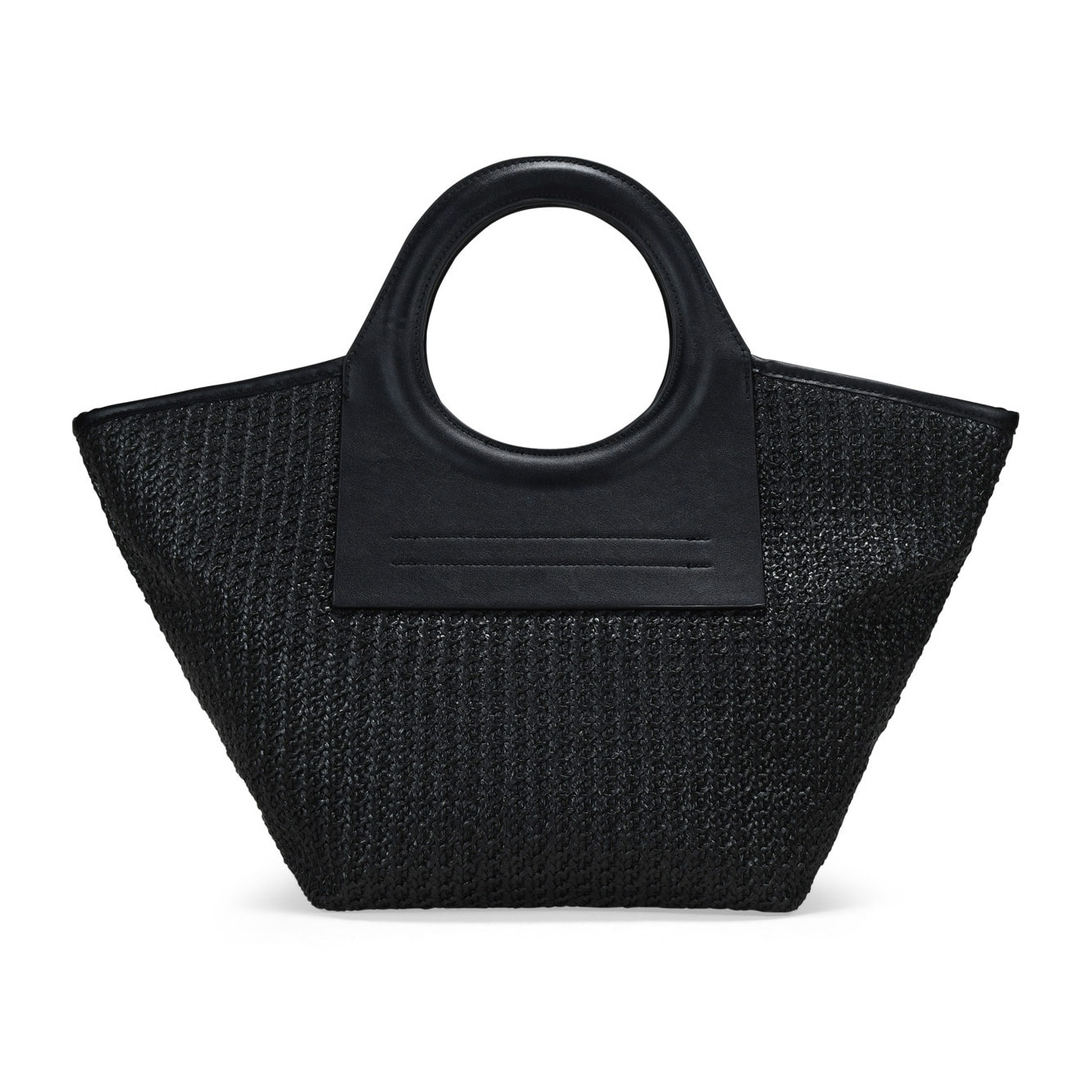 Bolso de mano negro con asas redondas