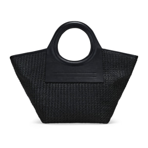 Bolso de mano negro con asas redondas