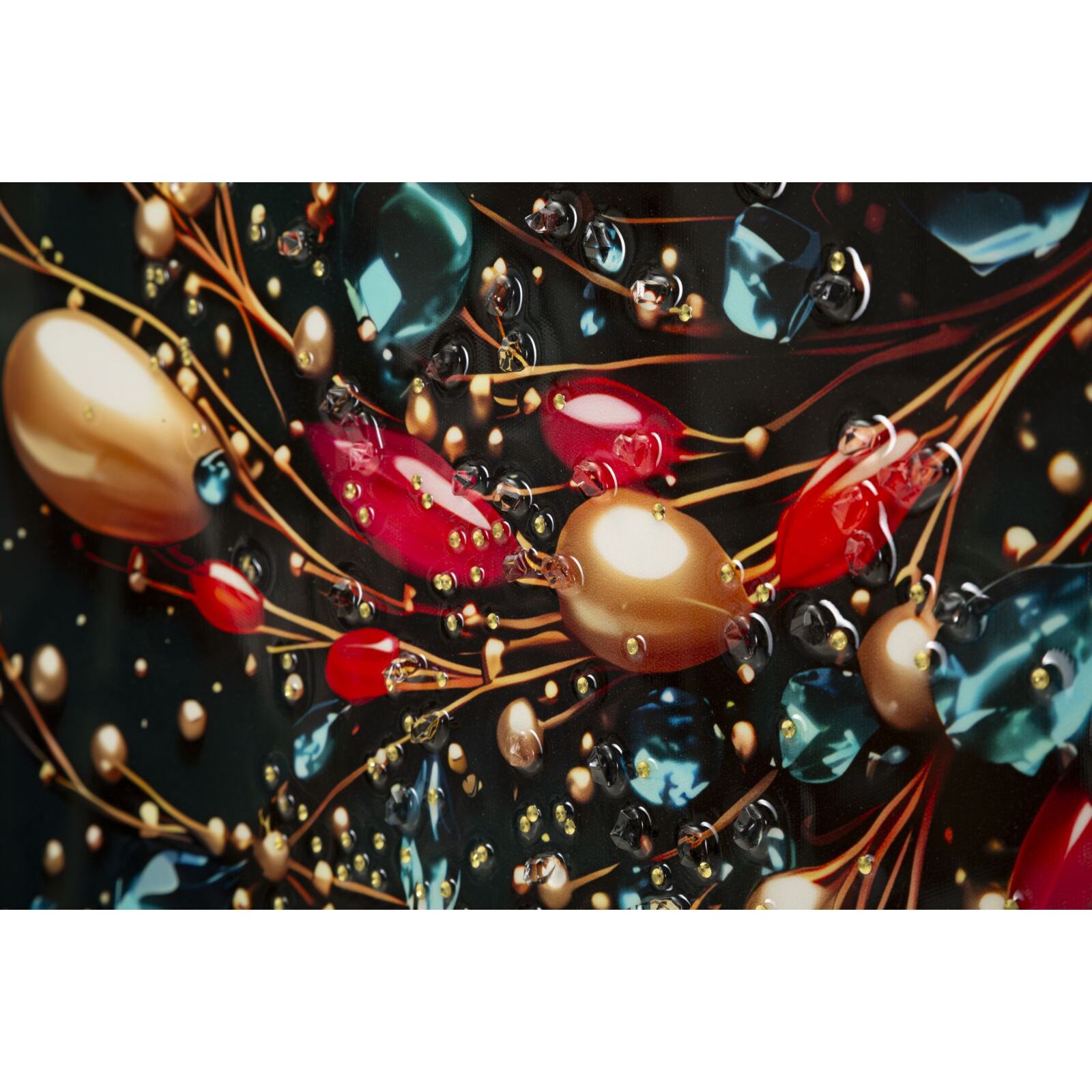 STAMPA DECORATA SU TELA LACCATA C/CORNICE BUTTERLY -B- CM 70X4X100