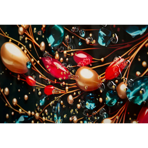 STAMPA DECORATA SU TELA LACCATA C/CORNICE BUTTERLY -B- CM 70X4X100