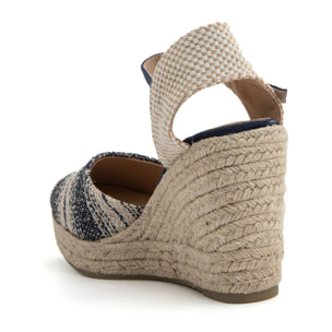 Espadrillas natural con zeppa - BLUE