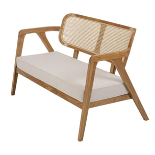 WILL - Ensemble FLORES : canapé 2 p. 2 fauteuils 1 table basse en teck