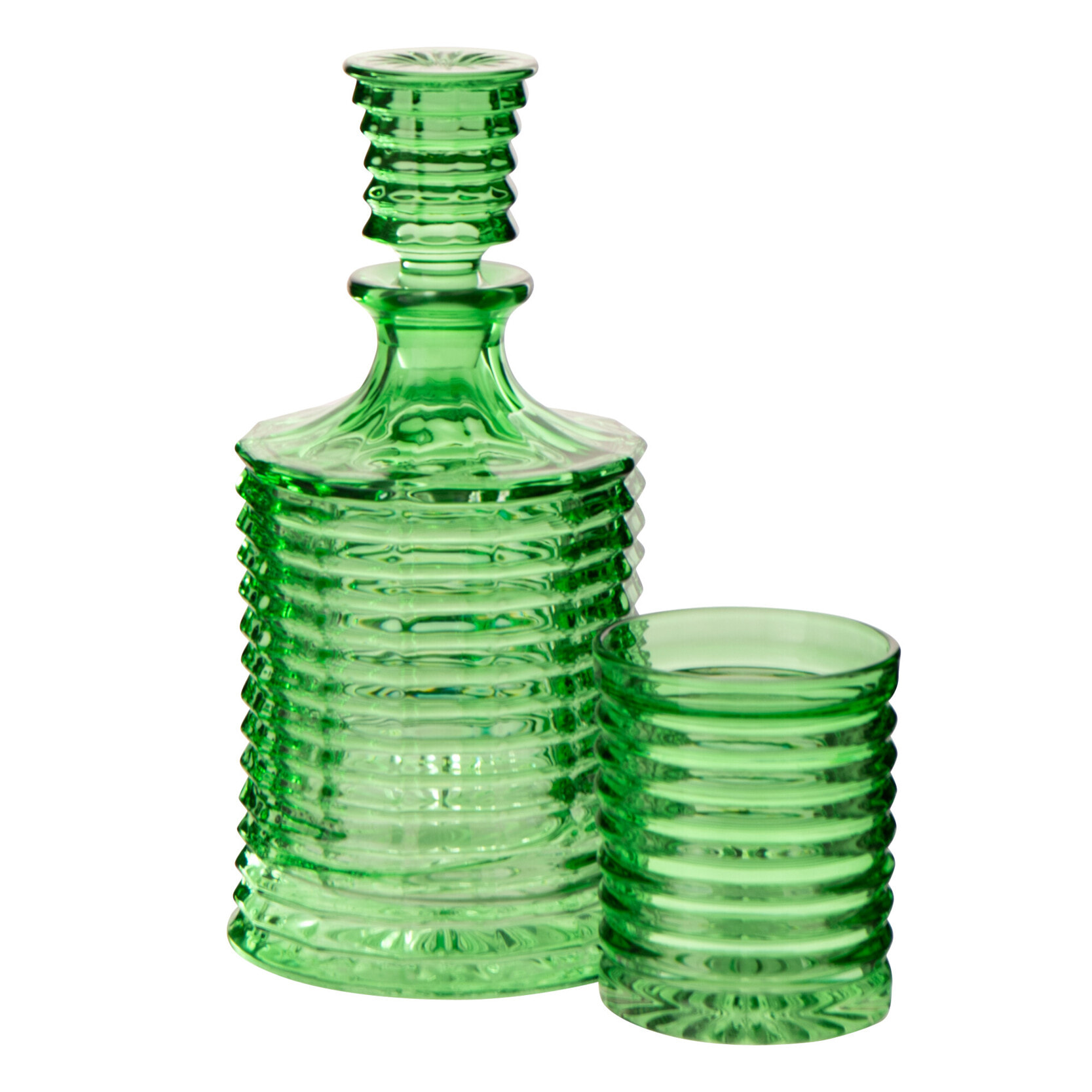J-Line Carafe Cotelé - verre - vert