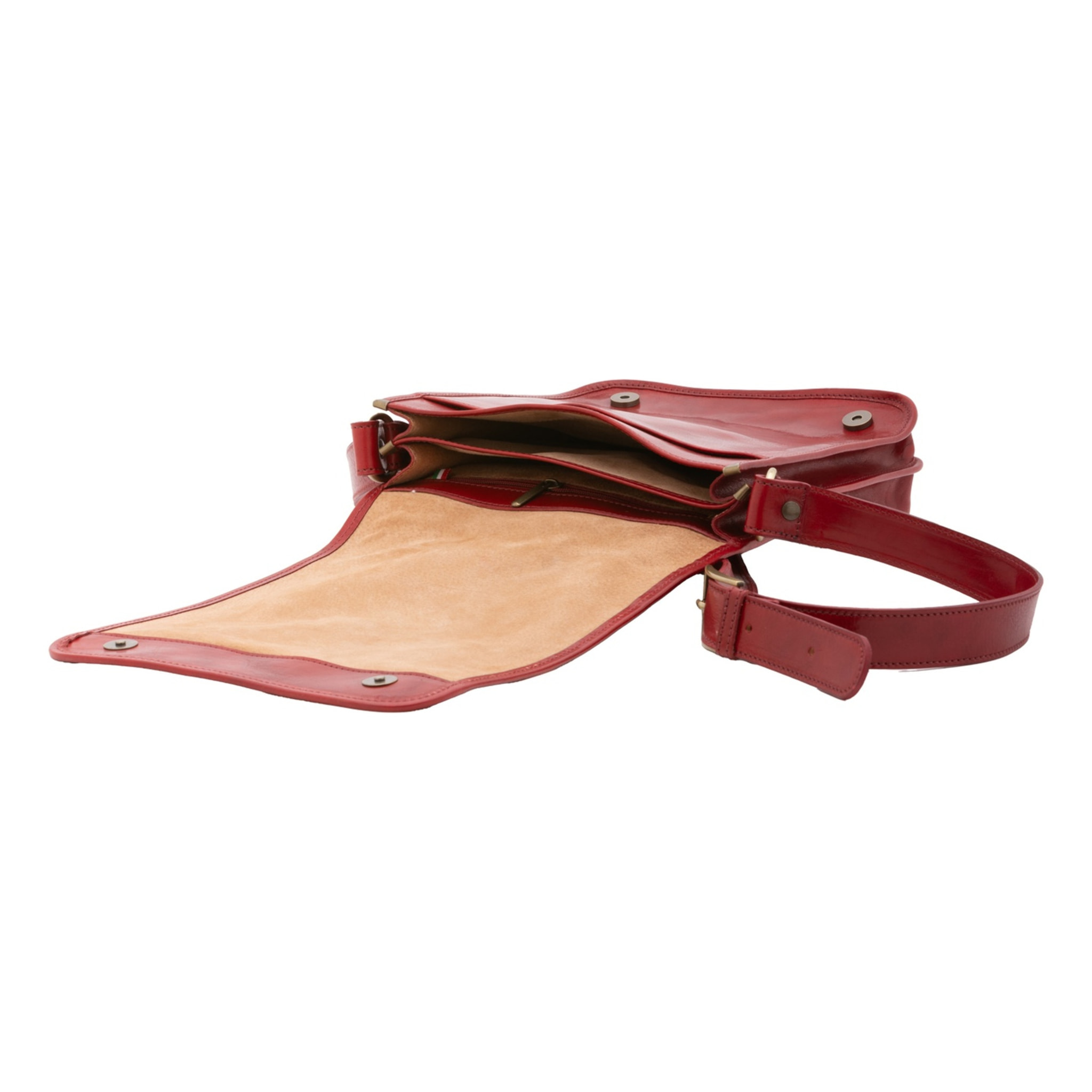 Borsa a tracolla uomo in vera pelle - Modello False - Made in Italy - 29.0 x 24.0 x 9.0 cm