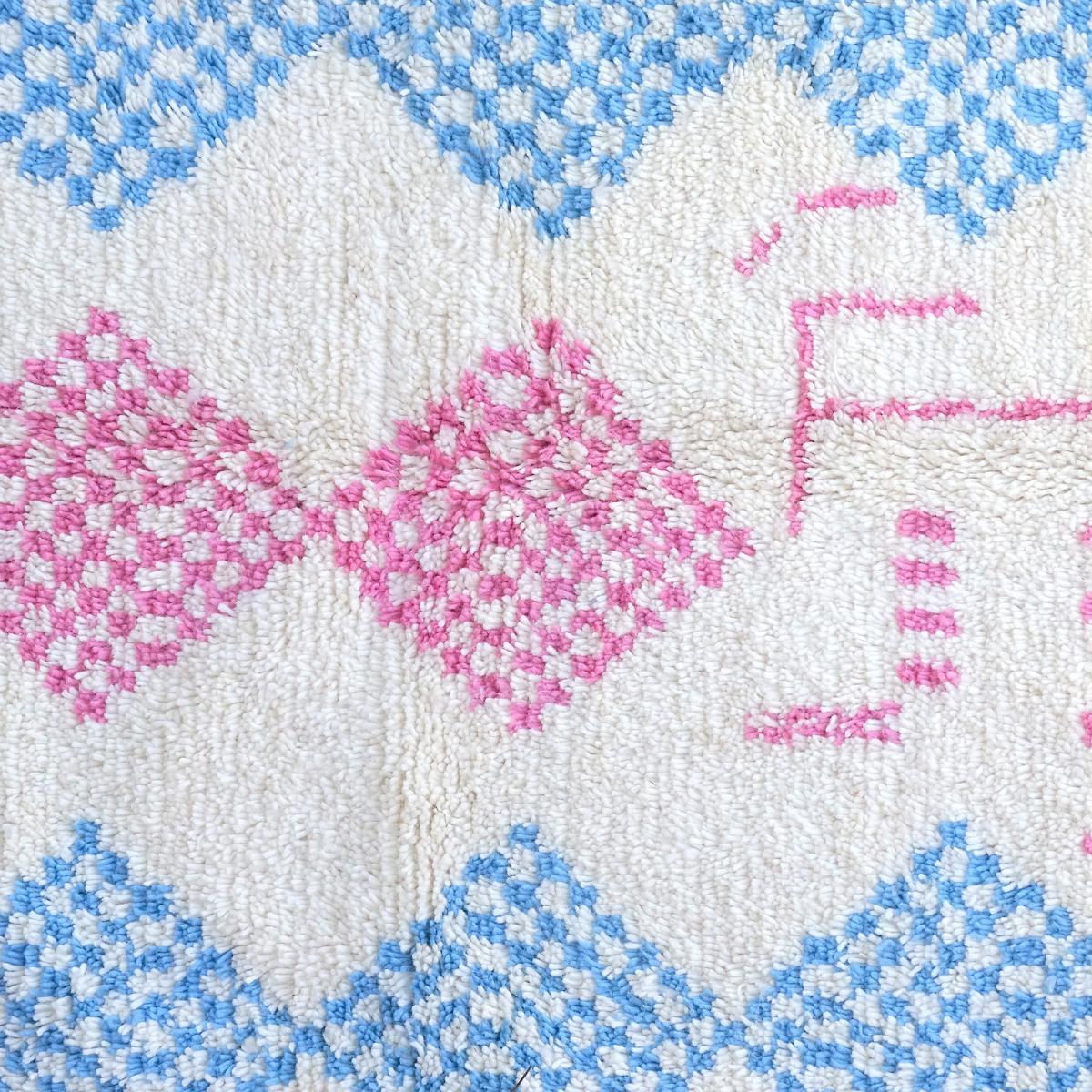 Authentique tapis berbère fait à la main en laine motif ethnic FOLO