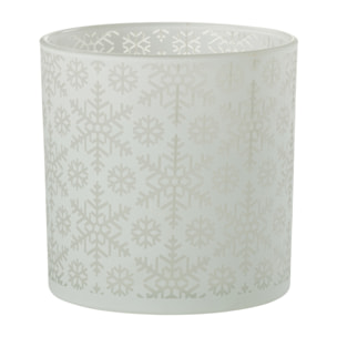 J-Line photophore Neige - verre - blanc - large