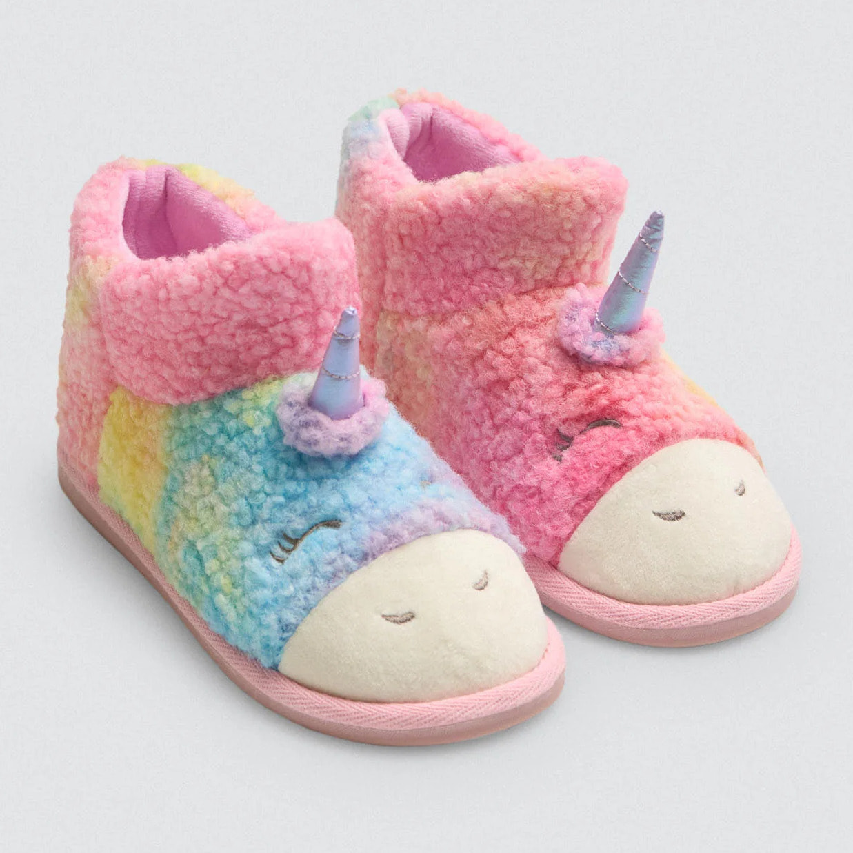 Pantofole unicorno per bambini con dettagli 3D