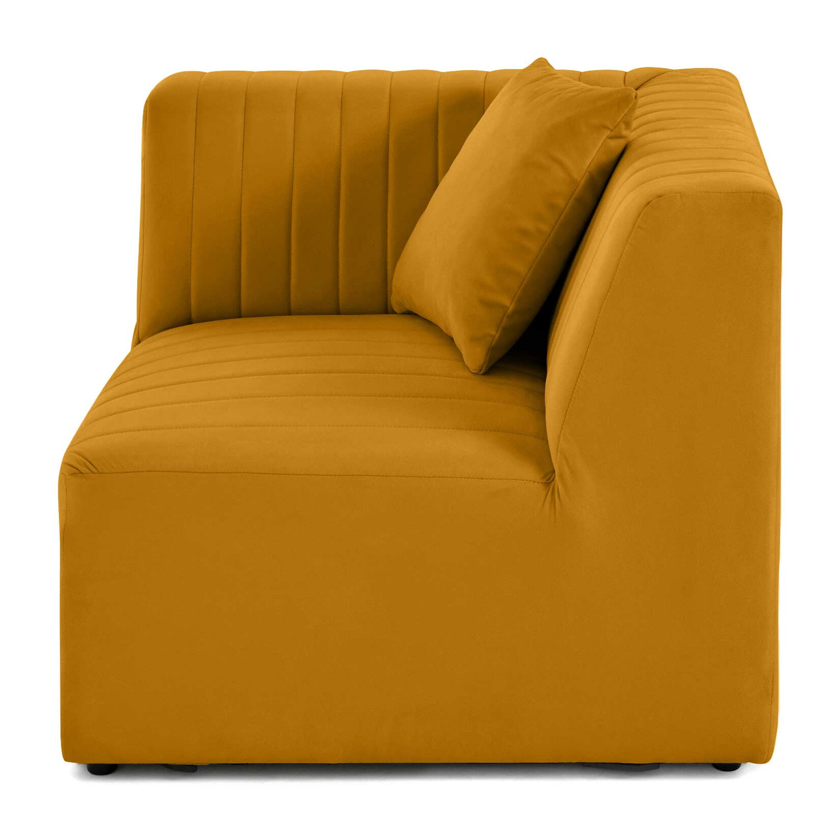 Nova - module d'assise d'angle réversible - en velours - Jaune