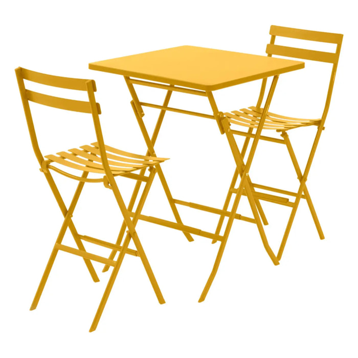 Table haute pliante de jardin Greensboro Jaune moutarde