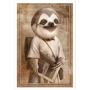 Affiche enfant paresseux étudiant  Affiche seule