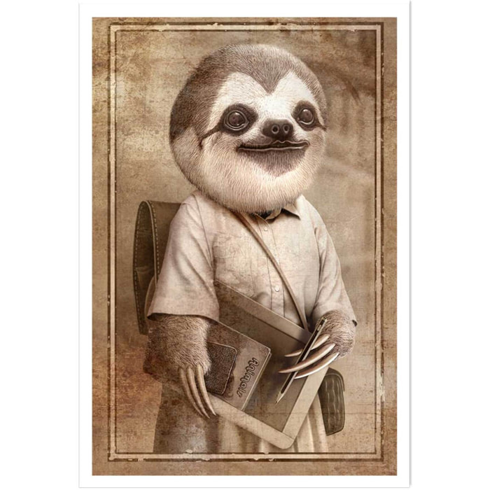 Affiche enfant paresseux étudiant  Affiche seule