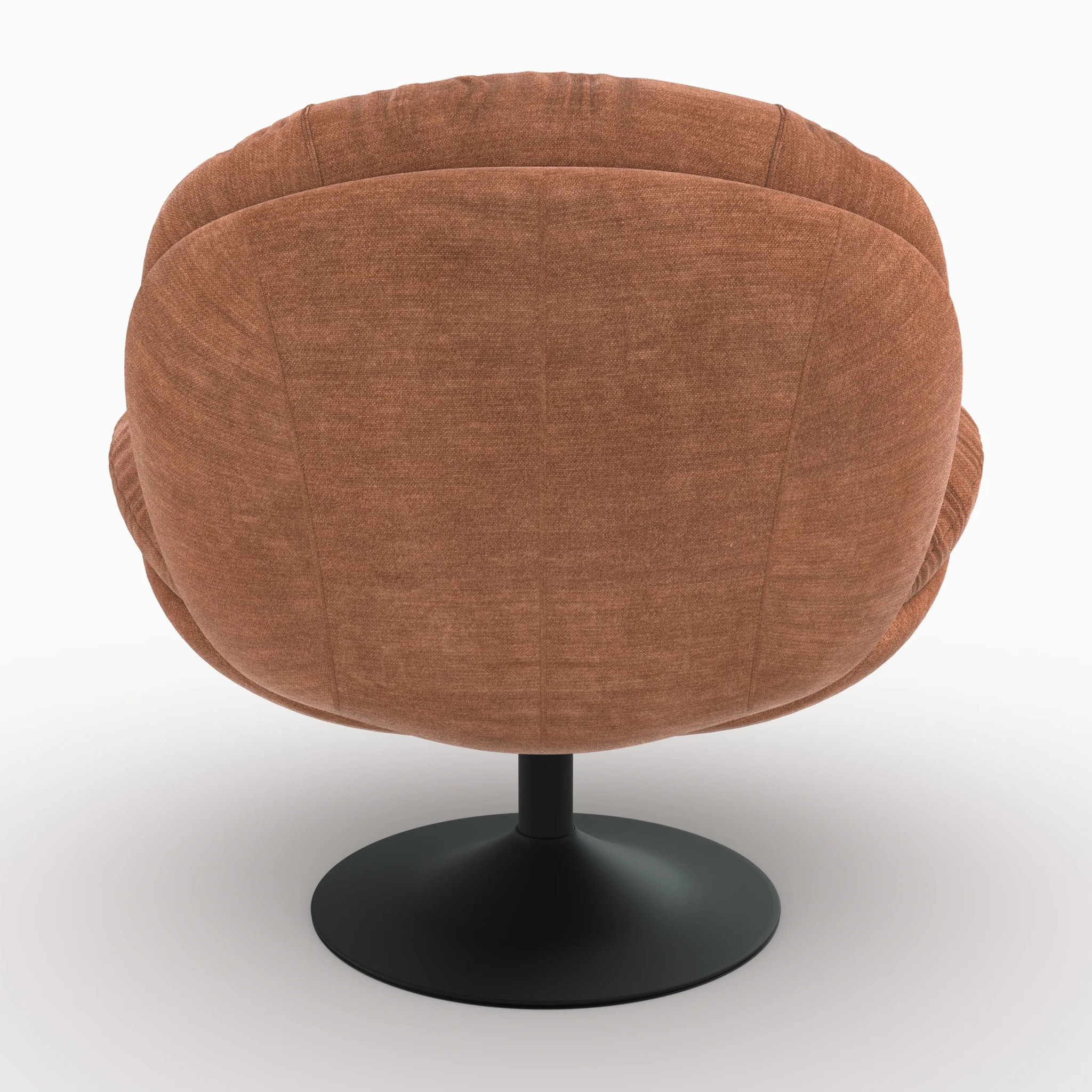Fauteuil pivotant en tissu effet velours marron - Ricci