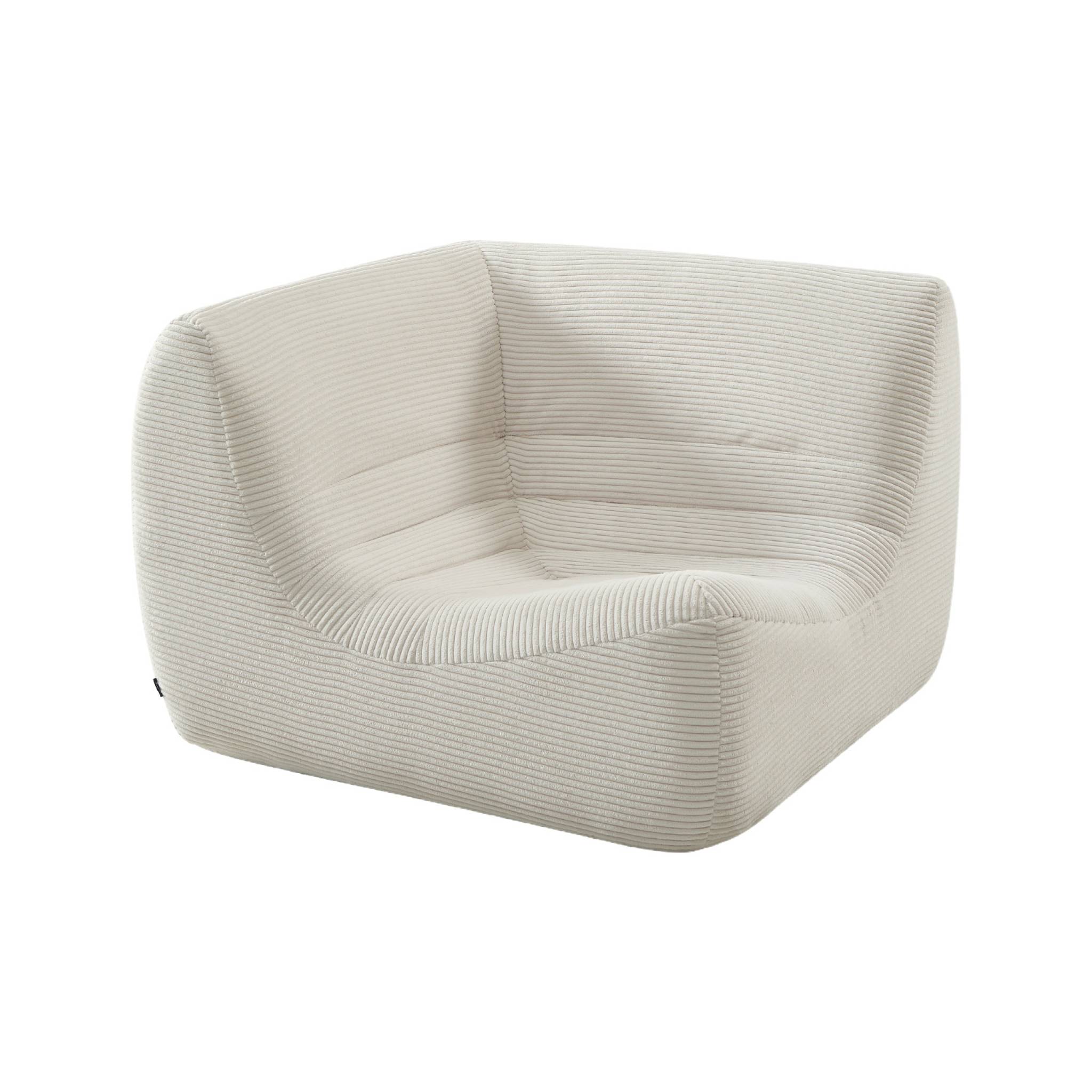 Canapé d'angle compressé modulable 5 places avec repose pied velours côtelé SOKOL