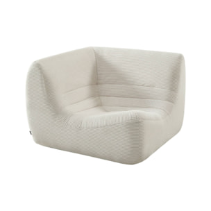 Canapé d'angle compressé modulable 5 places avec repose pied velours côtelé SOKOL