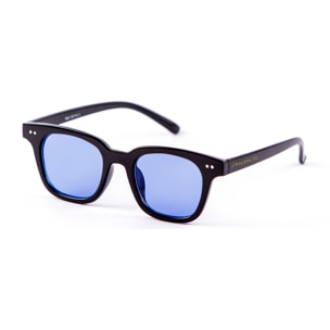 Gafas de sol PALO ALTO SAMUI - Negro brillante y bisagra de metal / De pc plana de color azul