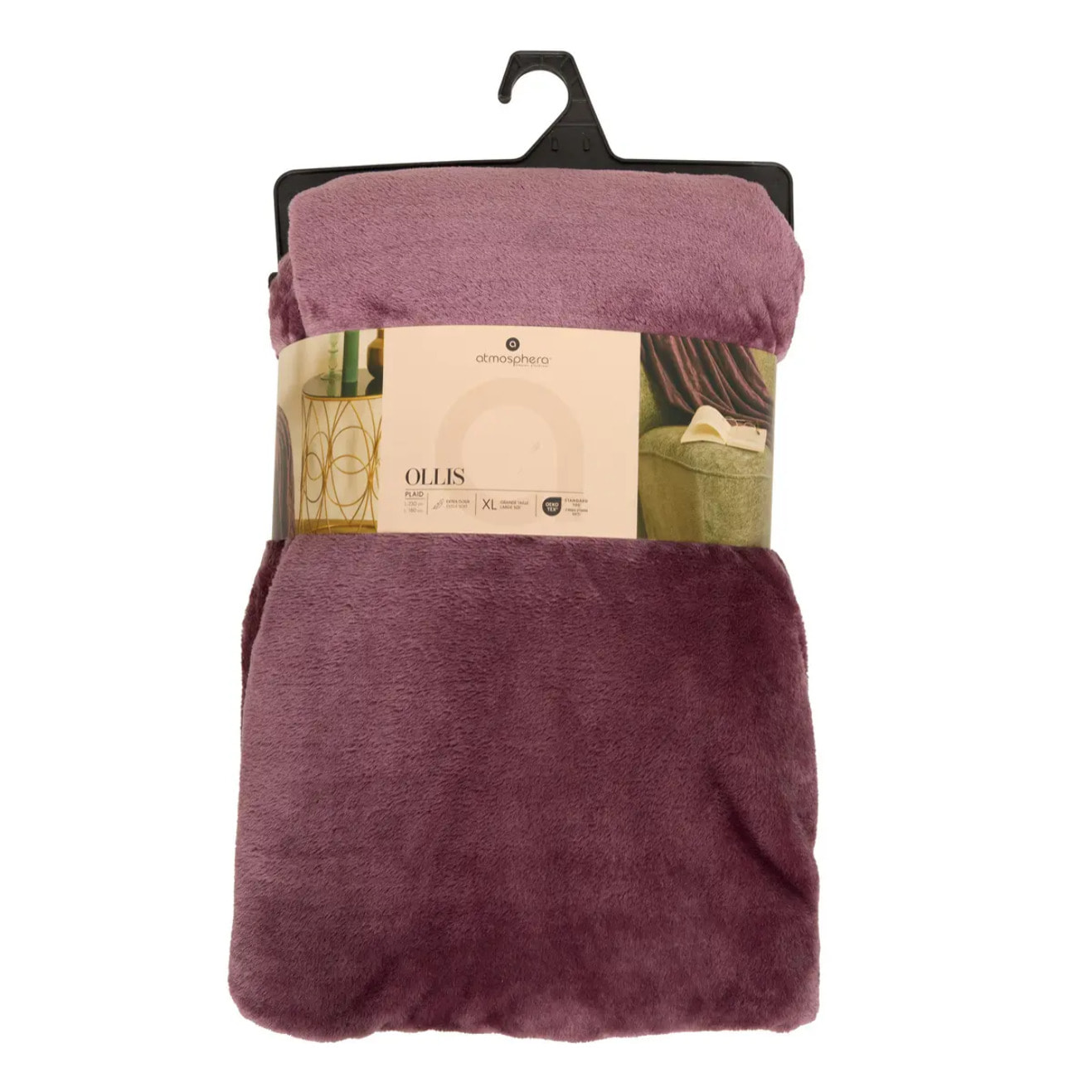 Plaid flanelle Ollis violet clair 230x180cm