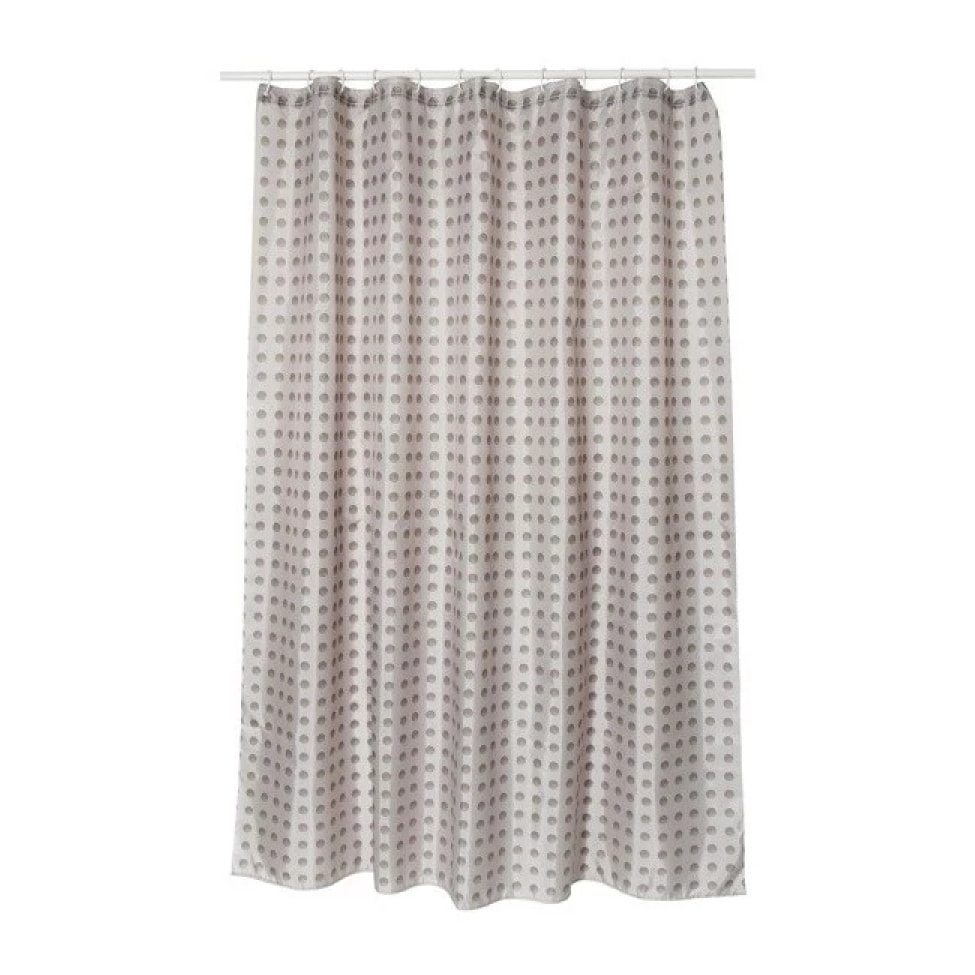 Rideau de douche Polyester CAMBERRA 180x200cm QUALITE PREMIUM Beige & Blanc - Anneaux inclus MSV