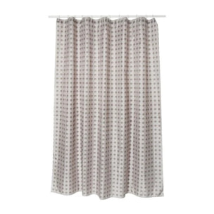 Rideau de douche Polyester CAMBERRA 180x200cm QUALITE PREMIUM Beige & Blanc - Anneaux inclus MSV