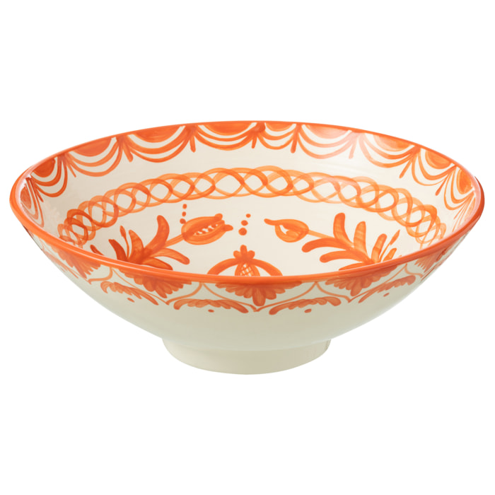 J-Line bol Granada Lebrillo - céramique - blanc/orange
