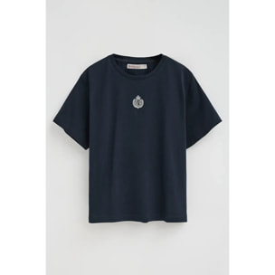 Camiseta azul marino de manga corta con bordado náutico Polo Club