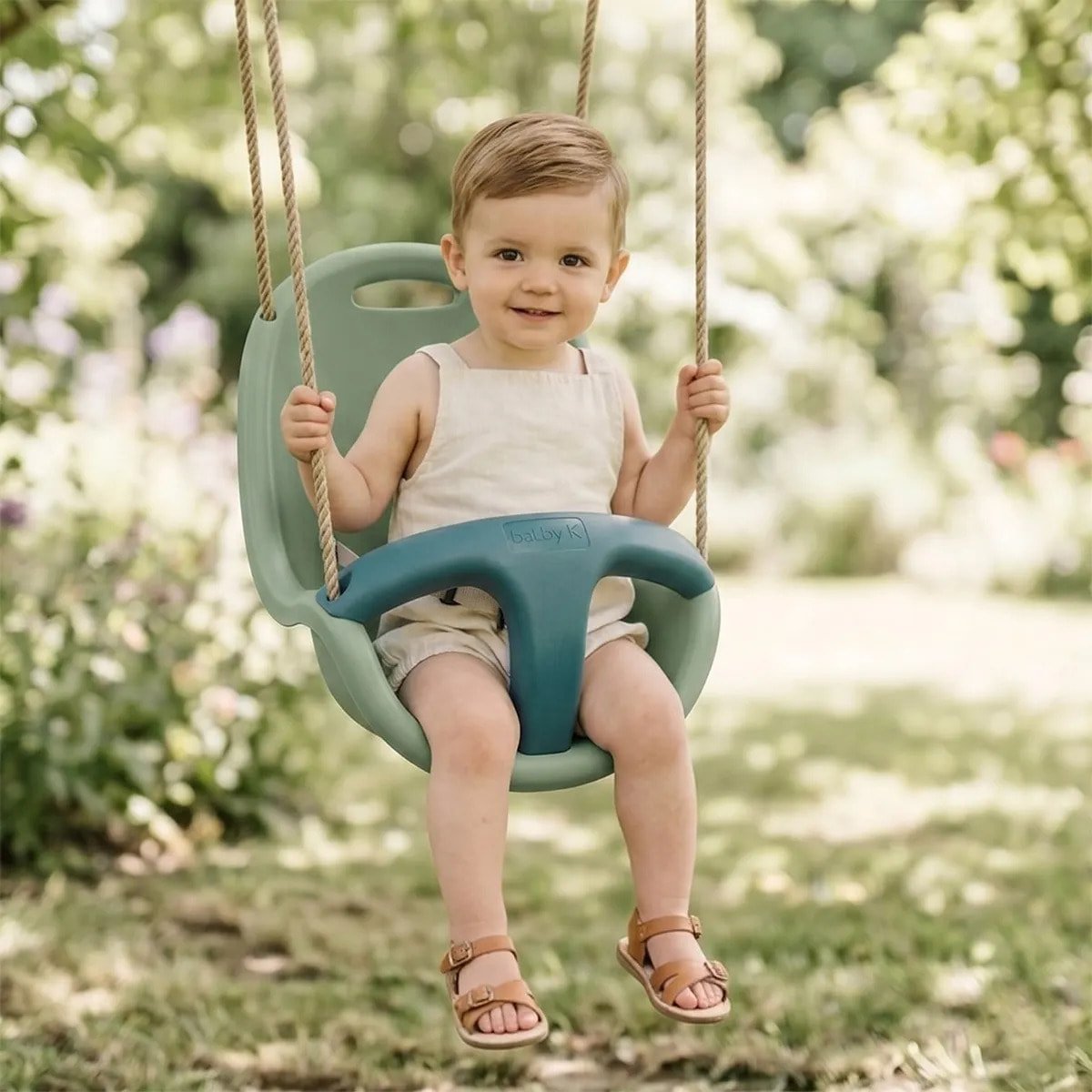 Siège bébé pour portique de 1,90 à 2,50 m bleu/vert pâle