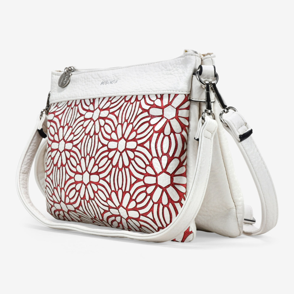 Bolso bandolera beige con cremallera