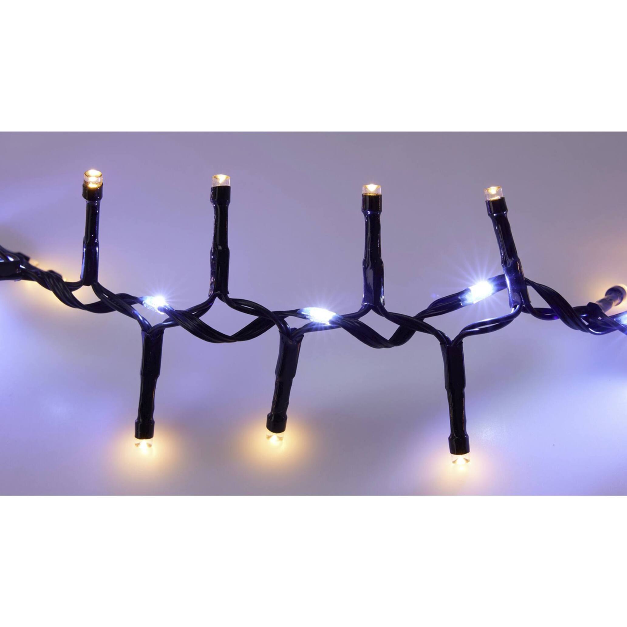 Guirnalda snake de luces led blanco y blanco cálido con efecto cascada con 15 funciones y temporizador