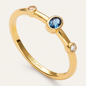 Anillo Leonor Índigo Baño Oro