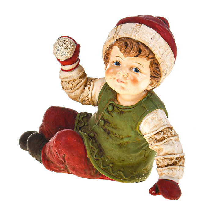 Bambino Seduto - Pezzi 2 - Colore Rosso - 8x19,5Hx8,3cm - Bianchi Dino