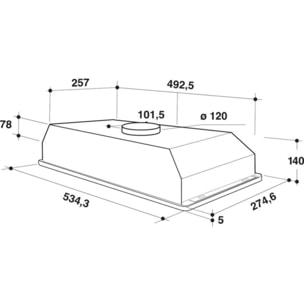 Hotte encastrable WHIRLPOOL WCT64FLSX