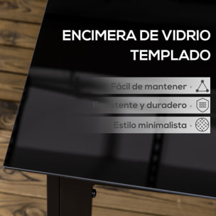 Mesa de Jardín Rectangular para 6 Personas Mesa de Comedor Exterior con Marco de Aluminio y Tablero de Vidrio Templado Carga 50 kg para Terraza Balcón 150x90x74 cm Negro