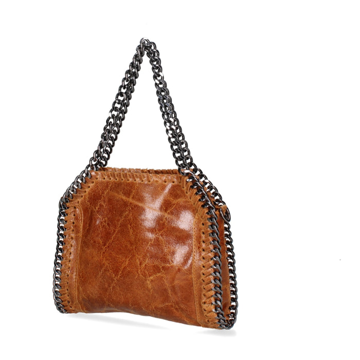 Borsa a mano da donna Made in Italy - Modello Zefira Chic - Pelle scamosciata stampata - 23.0 x 20.0 x 7.0 cm