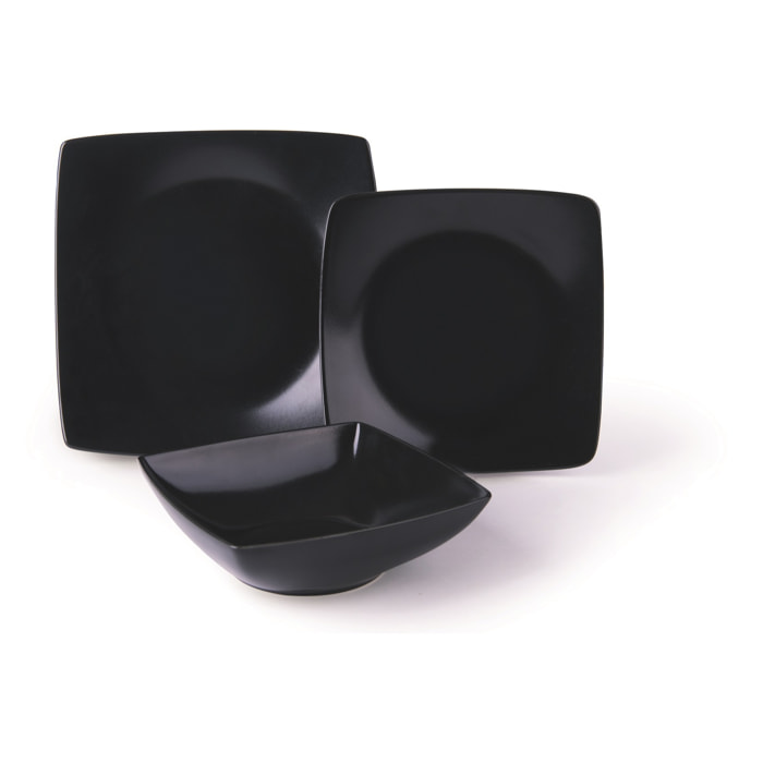 Service de 18 assiettes Excelsa Eclipse, céramique, noir, mate