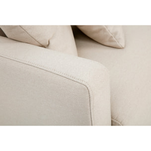 Canapé 2 places en tissu beige et bois clair MUNIK
