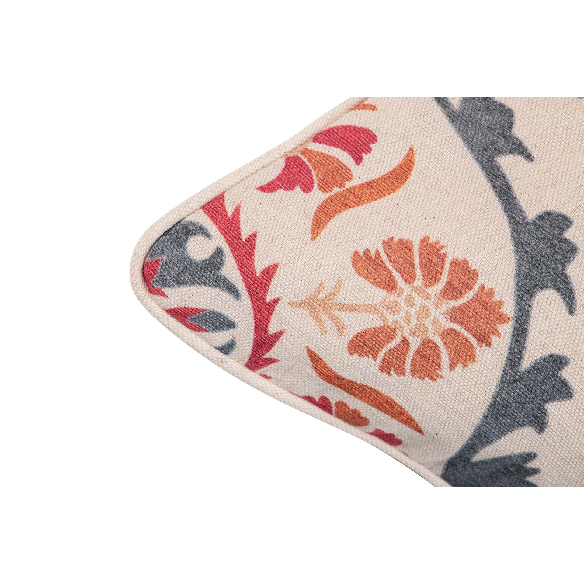 Cojin Lino Floral 45x13x45 Cm