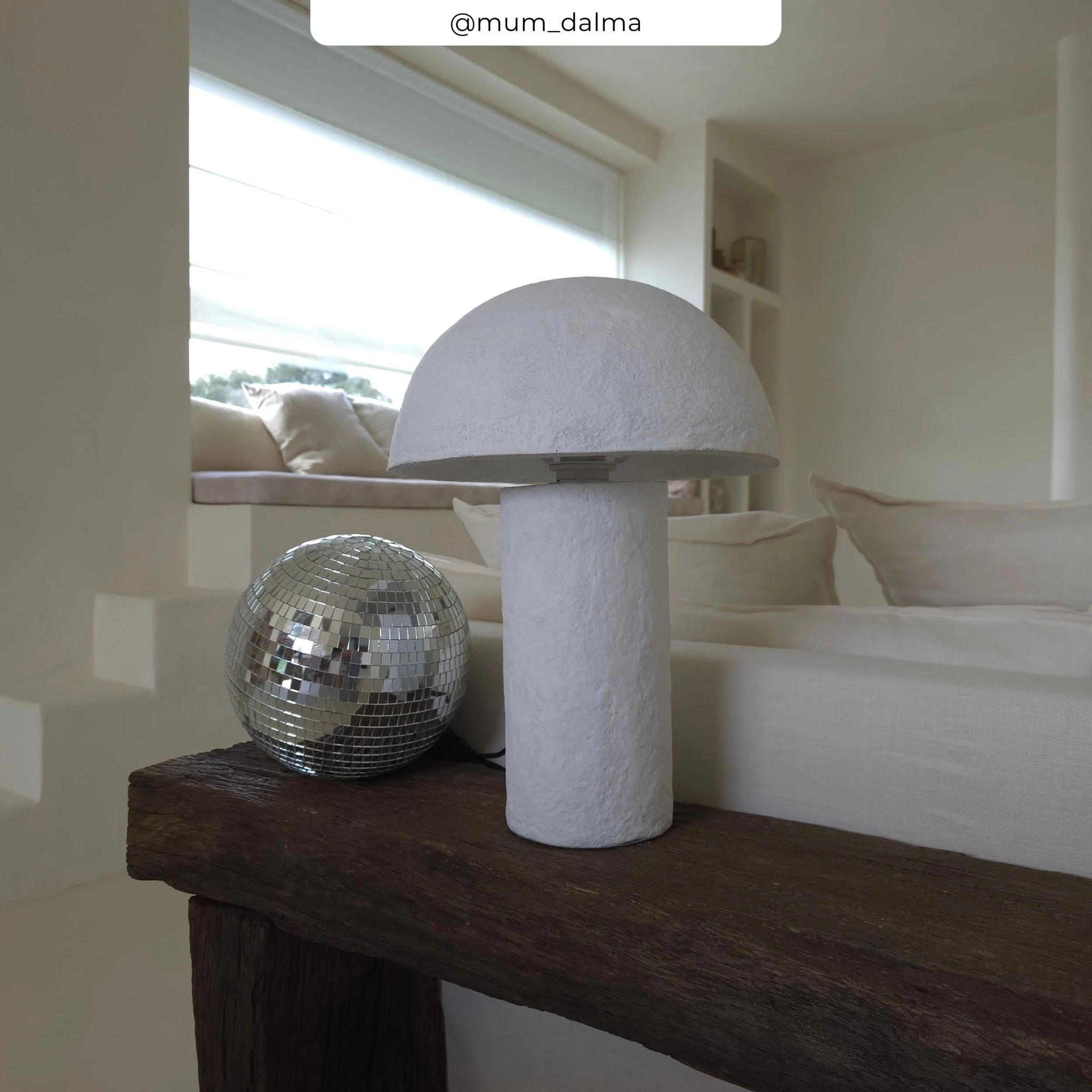 Lampe champignon en papier blanc - Poesia