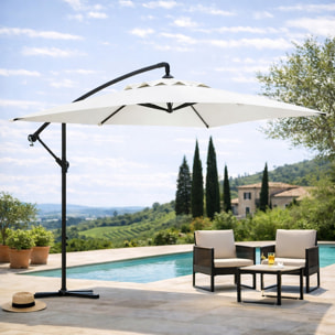 Parasol déporté rectangulaire 3 x 2 m – Manivelle – Protection UV