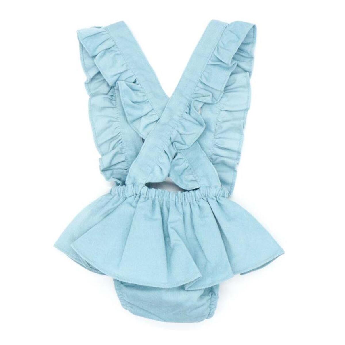 Falda pelele de pana azul