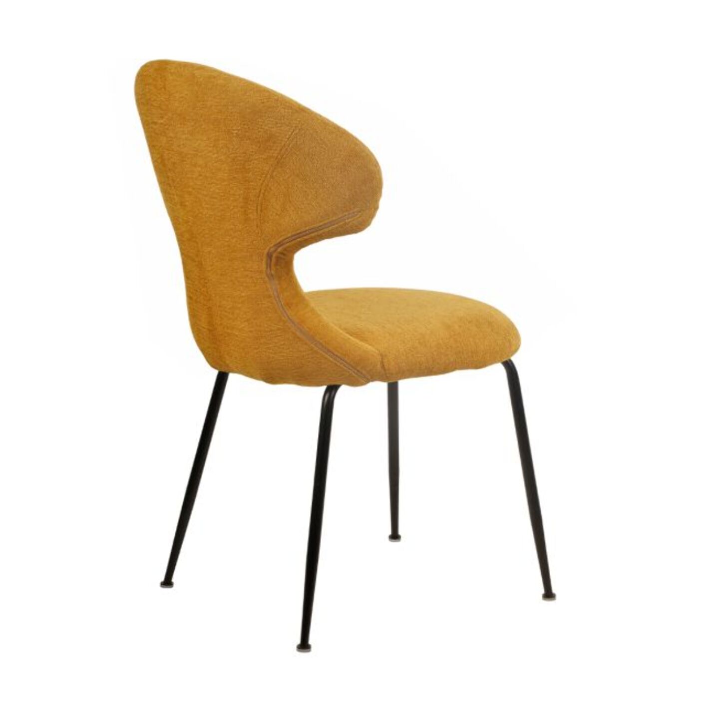 Chaise en tissu doux avec piètement en métal noir - SILVIO