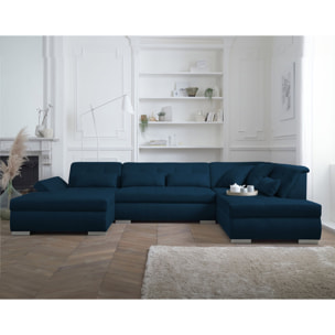 Vermont - canapé panoramique d'angle droit - 7 places - XXL - Bleu pétrole