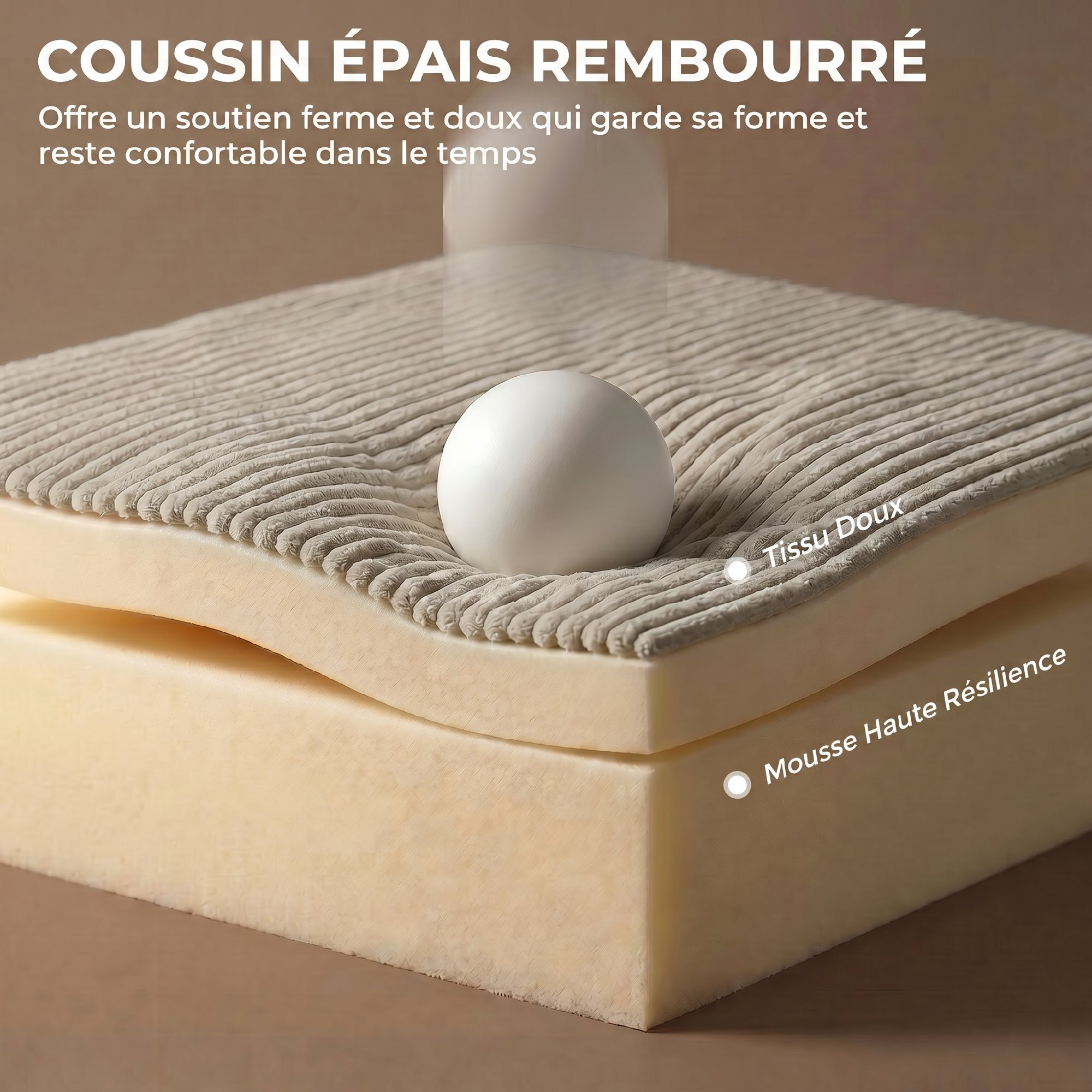 Fauteuil à bascule velours côtelé beige métal bois noir