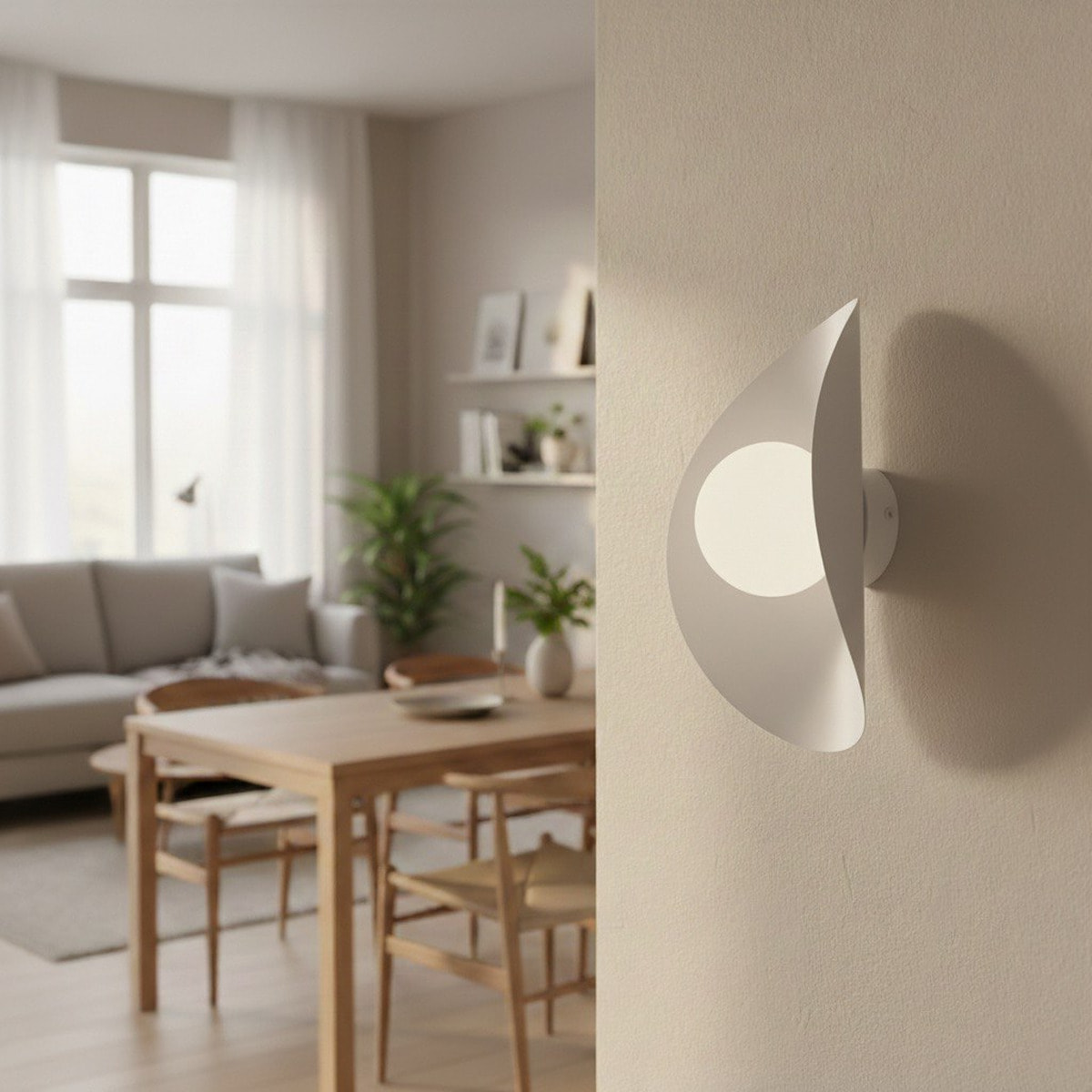 Lampada a parete Fiero in acciaio bianco opaco