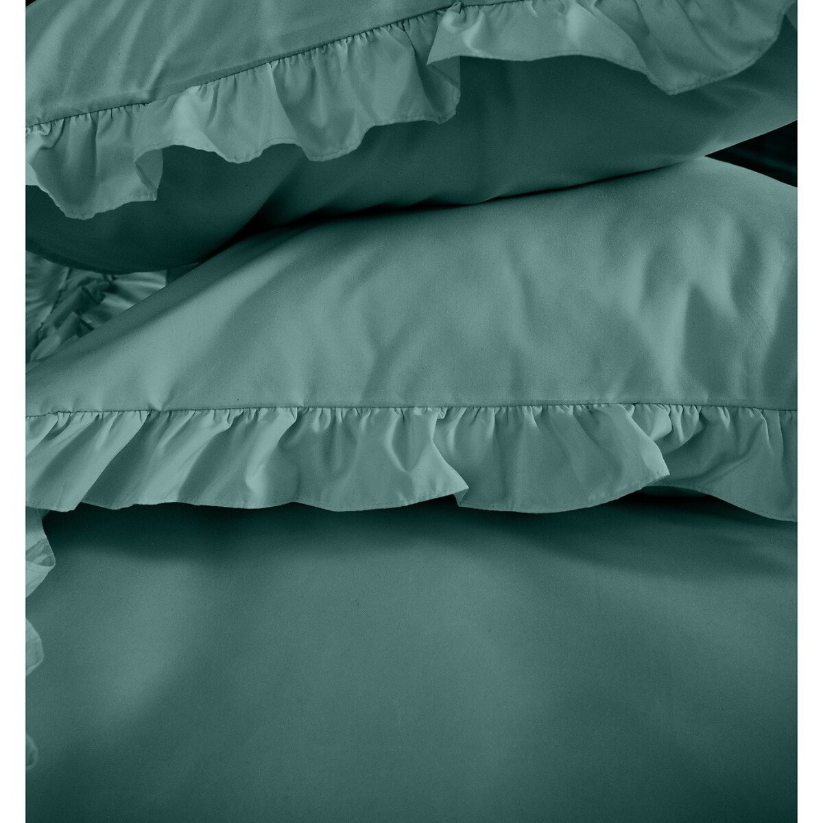 Parure De Couette 3pcs Microfibre Falbala Verte