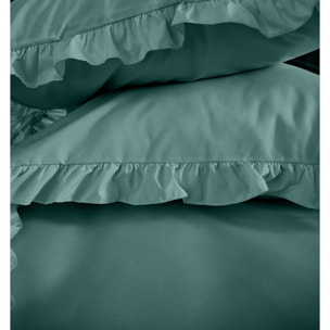 Parure De Couette 3pcs Microfibre Falbala Verte