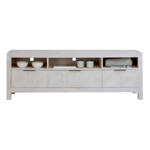 Meuble tv Cuzco -bois massif d'araucaria-couleur blanc  wild 173 x 62 x 45 cm