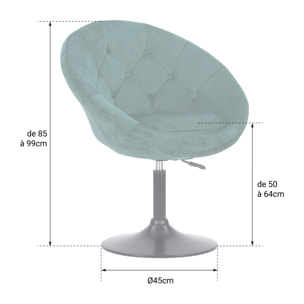 Tabouret de bar en velours gris EDGAR