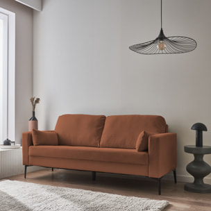 Canapé 3 places pieds métal velours côtelé BJORN